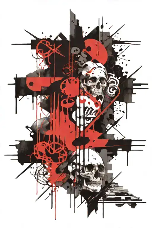  Gotic Abstract Anxiety tattoo design idea