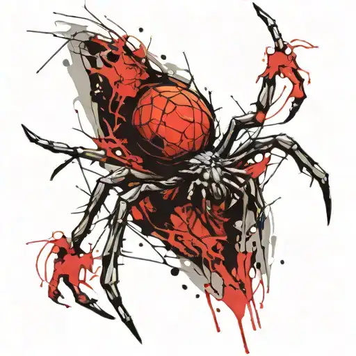 spider death agressuve  tattoo design idea