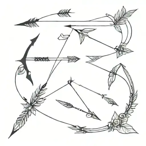 Arrow and Bow & Arrow Symbolizing tattoo design idea
