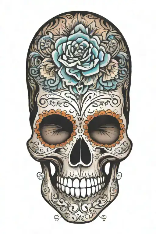 candy skull tattoo design idea