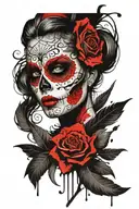 candy skull face tattoo design female angel tattoo design idea