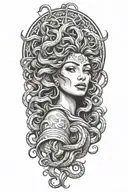 sexy woman medusa tattoo design idea