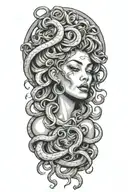sexy woman medusa tattoo design idea