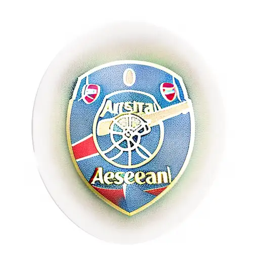 arsenal players in front of badge or Canon and mikel arteta in centre tattoo design idea