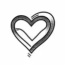 Heart going down into a heartbeat line and separating into the initials M and C tattoo design idea