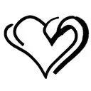 Heart going down into a heartbeat line and separating into the initials M and C tattoo design idea