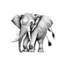 an elephant that lights up an firecamp with its trunk tattoo design idea