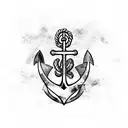 anchor with Virgo sign and a lion  tattoo design idea