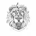 anchor with Virgo sign and a lion  tattoo design idea