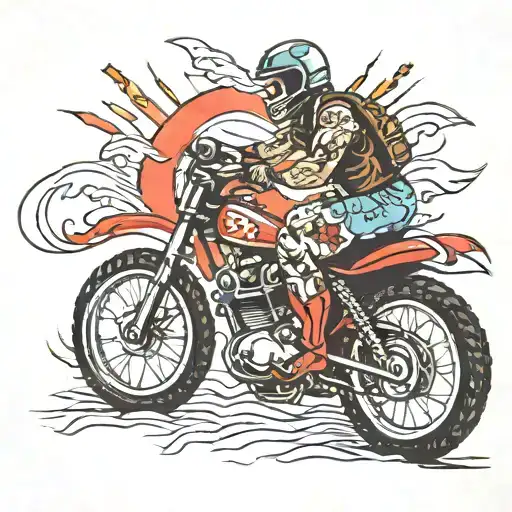 mari desigins n dirt bike tattoo design idea