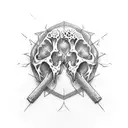 broken fibia and tibia xray tattoo design idea