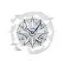 aspen trees, starry nights, pirate ship on river, clock tattoo design idea