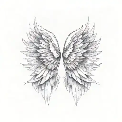 angel wings in memory of loved one  tattoo design idea
