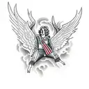 falling angel  tattoo design idea