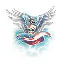falling angel  tattoo design idea