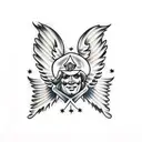 falling angel  tattoo design idea