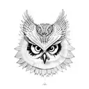 minerva and her owl tattoo design idea