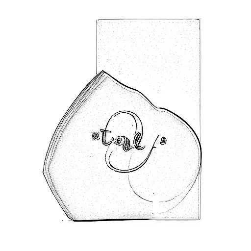 the word 'soul' with a pink heart tattoo design idea