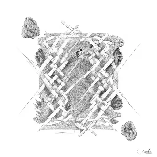 DNA, biology, Nature and Labyrinth  tattoo design idea