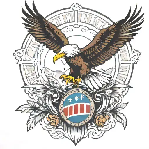 AMERICAN BALD EAGLE WATCH tattoo design idea