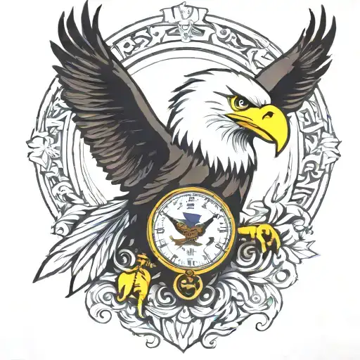 AMERICAN BALD EAGLE WATCH tattoo design idea