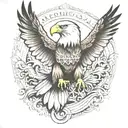 AMERICAN BALD EAGLE WATCH tattoo design idea