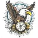 AMERICAN BALD EAGLE WATCH tattoo design idea