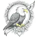 AMERICAN BALD EAGLE WATCH tattoo design idea