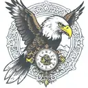AMERICAN BALD EAGLE WATCH tattoo design idea