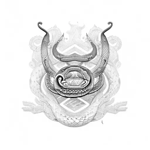  serpent python jaune et blanc tête au nord queu enroulé et fin de queu au nord tattoo design idea