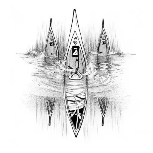 canoe sprint tattoo design idea