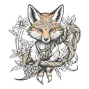 fox shibari tied tattoo design idea