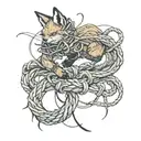 fox shibari tied tattoo design idea