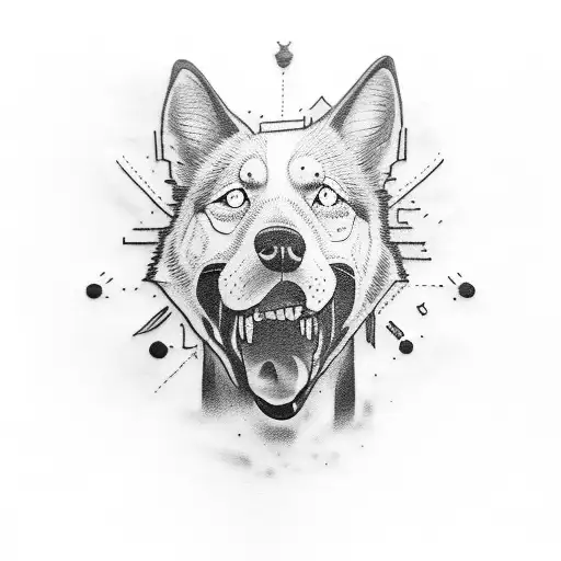 feral dog bite tattoo design idea