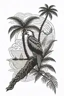 sEagle and palm tree tattoo design idea