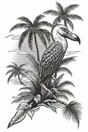 sEagle and palm tree tattoo design idea