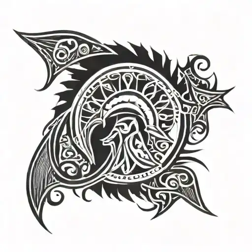 Spartan style number 300 covered by number 1 tattoo design idea