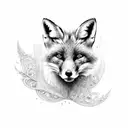 fox made out of fractals  tattoo design idea