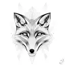 fox made out of fractals  tattoo design idea