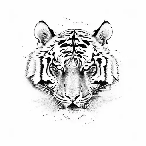 tiger face tattoo drawing