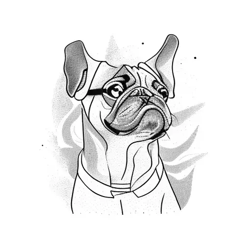 A trail runner with a pug and a Doberman running alongside tattoo design idea