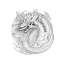 dragón japones con flores tattoo design idea