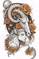 I want to design a tattoo that represents my relationship with my girlfriend. She is an Aries, and I am a Sagittarius, b tattoo design idea