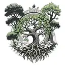 HxH world tree tattoo design idea