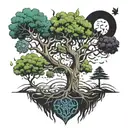HxH world tree tattoo design idea