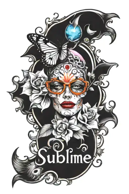 sublime logo surrounded tattoo design idea