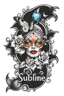 sublime logo surrounded tattoo design idea