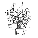 protein molecule with plam tree tattoo design idea