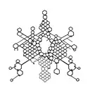 protein molecule with plam tree tattoo design idea