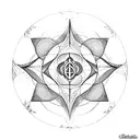 sacred geometry with king Solomon seals tattoo design idea